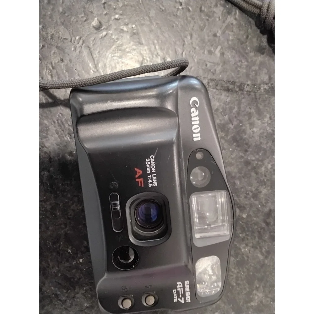 Canon Sure Shot AF-7 Date 35mm Point and Shoot Film Camera Black AF 35mm 1:4.5